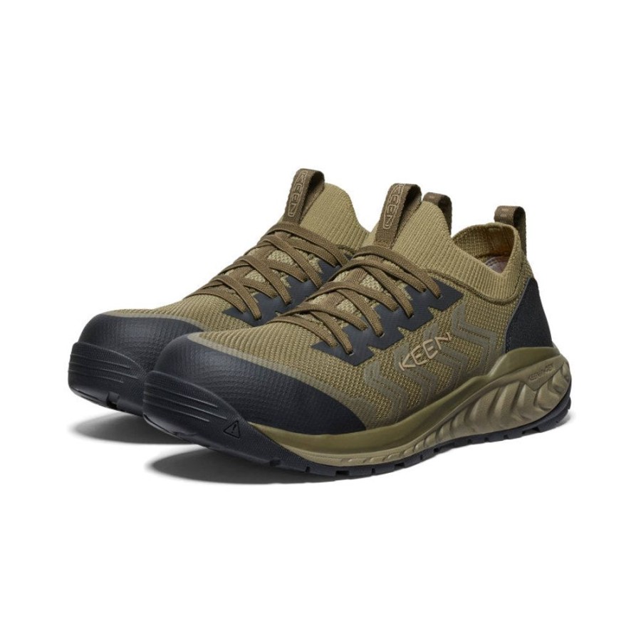 KEEN Work Boots & Shoes | Men'S Arvada Shift Work Sneaker (Carbon-Fiber Toe) | Martini Olive/Black