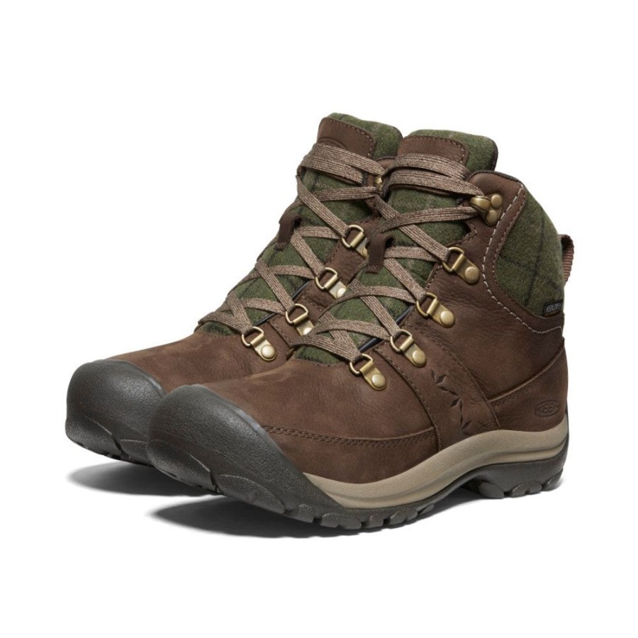 KEEN Boots | Women'S Kaci Iii Winter Waterproof Boot | Dark Earth/Green Plaid