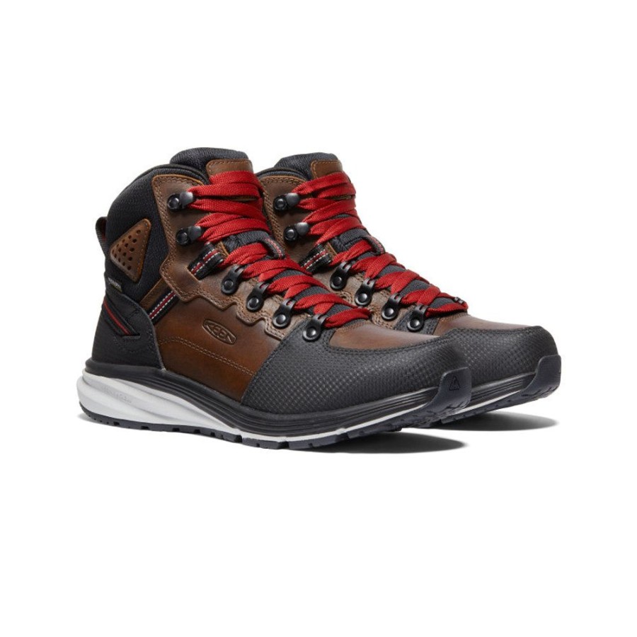 KEEN Work Boots & Shoes | Men'S Red Hook Waterproof Boot (Soft Toe) | Tobacco/Black