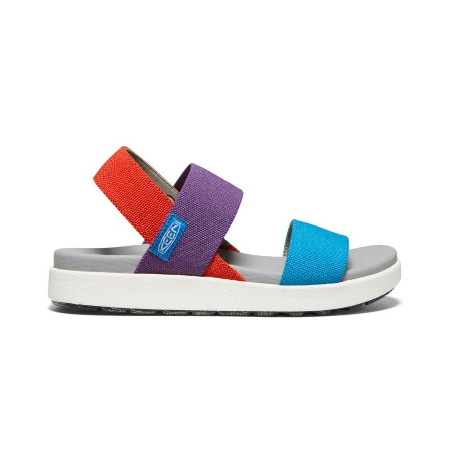 KEEN Sandals | Women'S Elle Backstrap Sandal | Charisma/Red Clay/Fjord Blue Tri-Tone