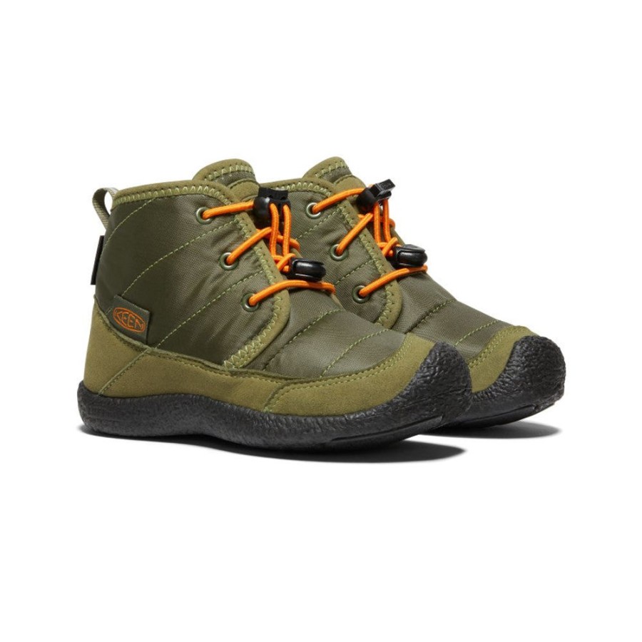 KEEN Boots | Little Kids' Howser Ii Waterproof Chukka | Capulet Olive/Russet Orange