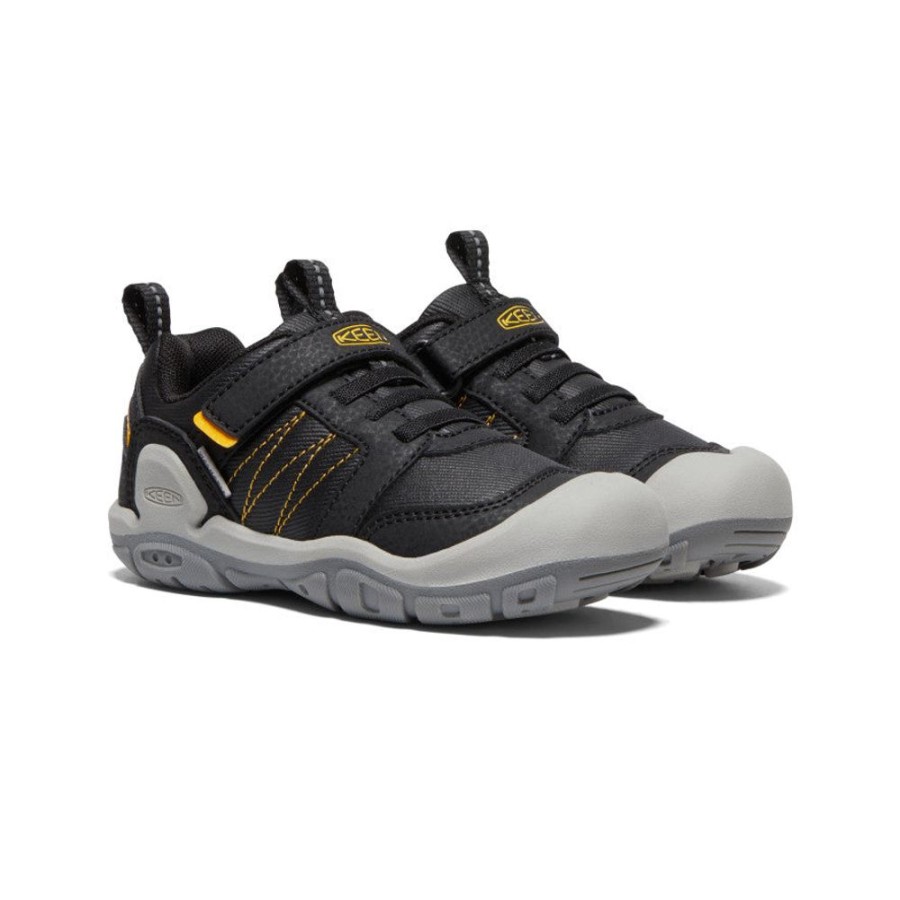 KEEN Shoes | Little Kids' Knotch Peak Sneaker | Black/Keen Yellow