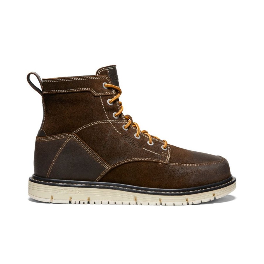 KEEN Work Boots & Shoes | Men'S San Jose 6" Boot (Soft Toe) | Coffee Bean/Star White