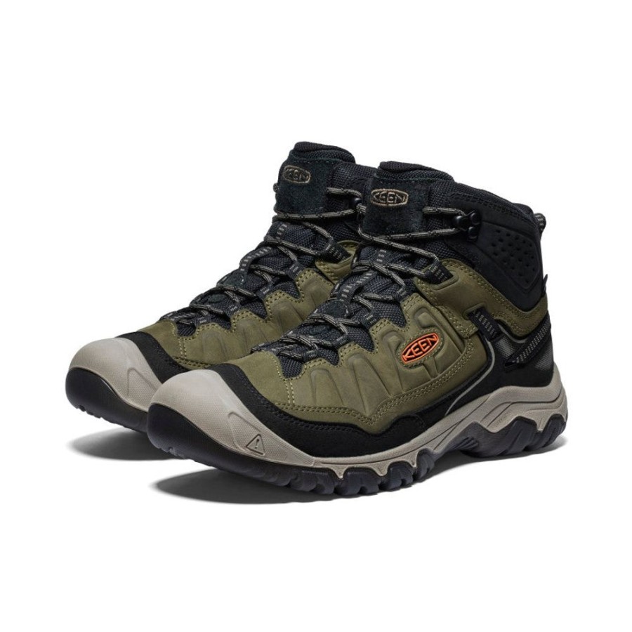 KEEN Boots | Men'S Targhee Iv Waterproof Hiking Boot | Dark Olive/Gold Flame