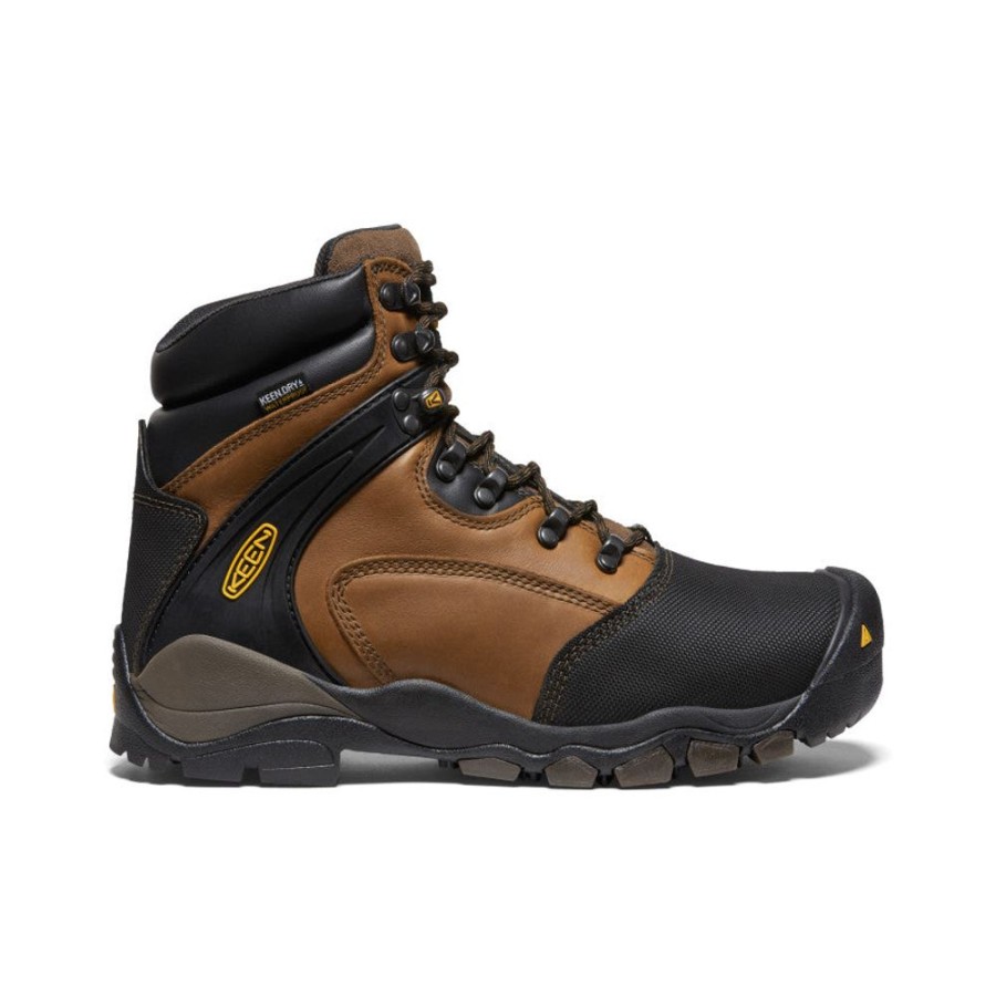 KEEN Work Boots & Shoes | Men'S Louisville 6" Met Waterproof Boot (Steel Toe) | Slate Black