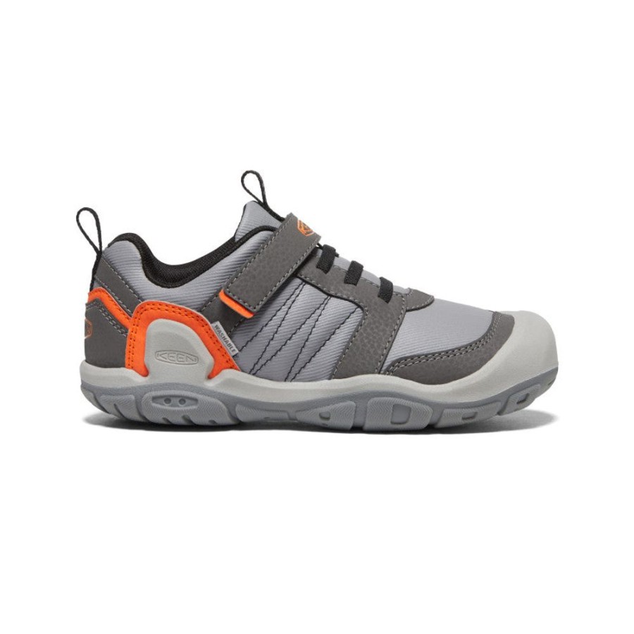 KEEN Shoes | Big Kids' Knotch Peak Sneaker | Magnet/Safety Orange