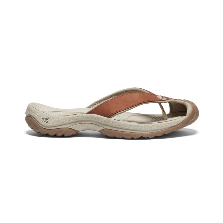 KEEN Slip-Ons | Women'S Waimea Leather Flip-Flop | Sorrel Horse/Plaza Taupe