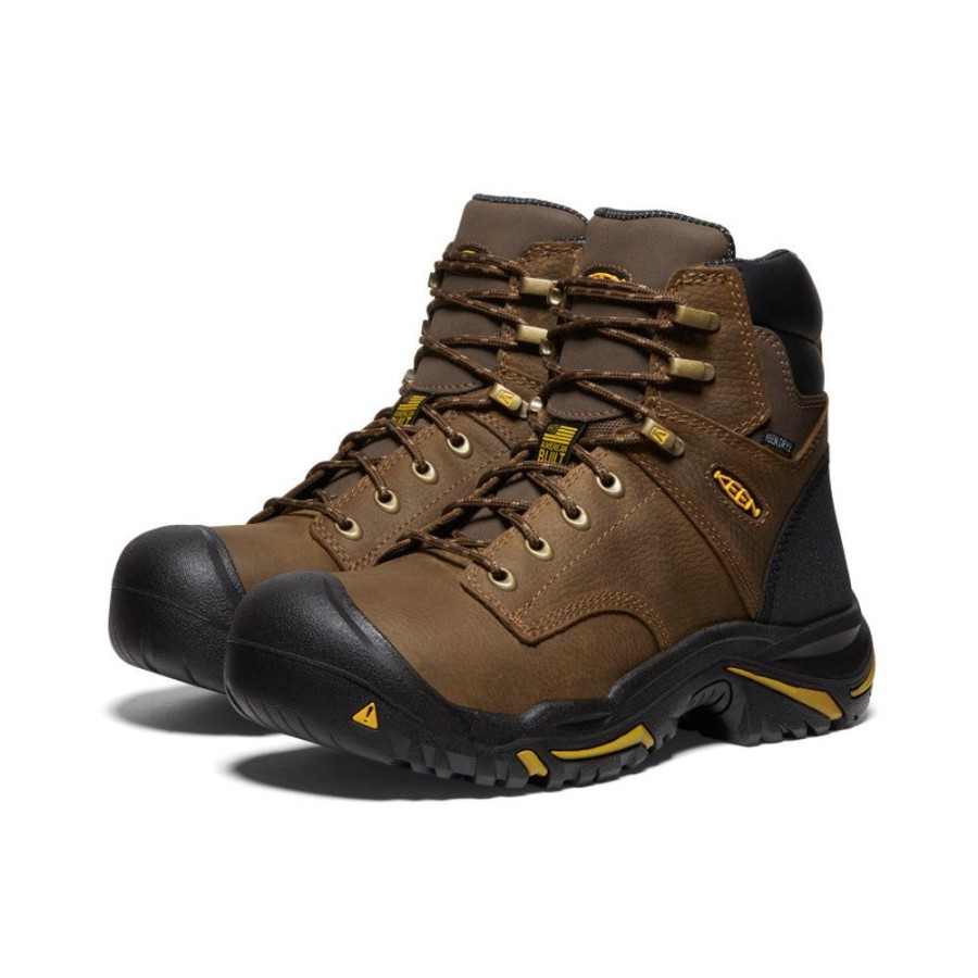 KEEN Work Boots & Shoes | Men'S Mt Vernon 6" Waterproof Boot (Soft Toe) | Cascade Brown