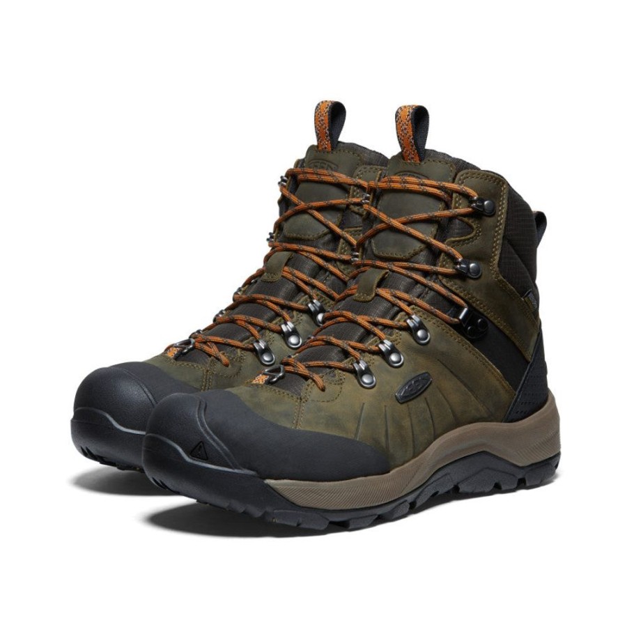 KEEN Boots | Men'S Revel Iv Polar Waterproof Boot | Dark Olive/Marmalade