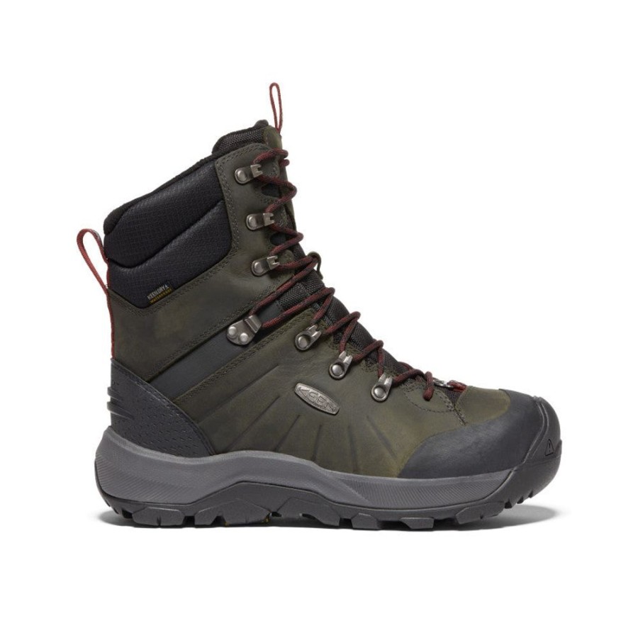 KEEN Boots | Men'S Revel Iv High Polar Waterproof Boot | Magnet/Red Carpet