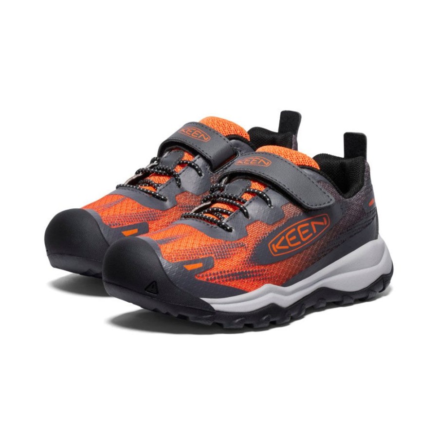 KEEN Shoes | Little Kids' Wanduro Speed Hiking Shoe | Magnet/Scarlet Ibis