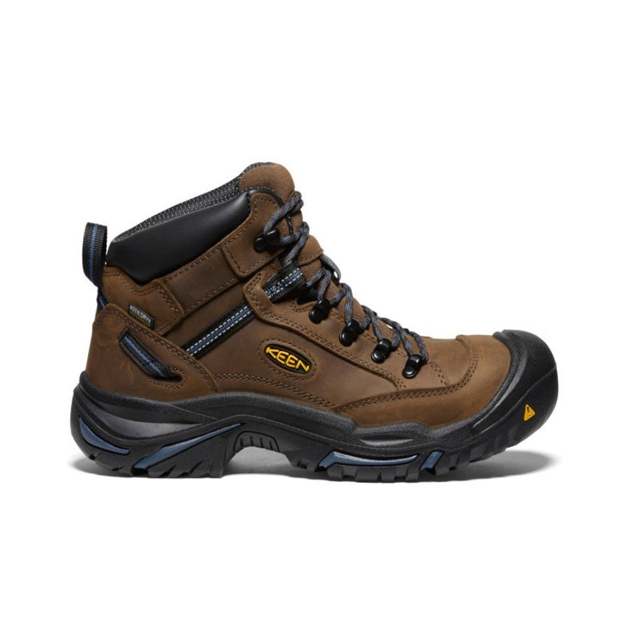 KEEN Work Boots & Shoes | Men'S Braddock Al Waterproof Mid (Steel Toe) | Bison/Ensign Blue