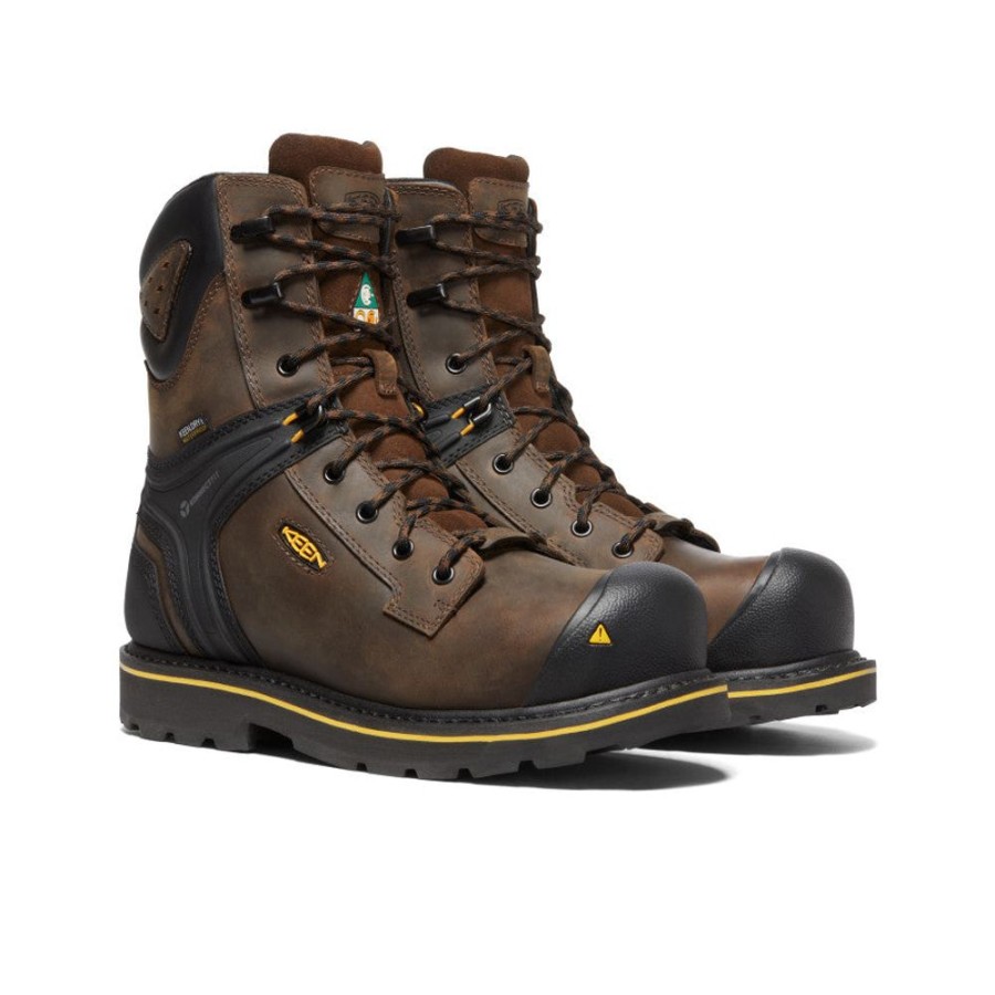 KEEN Work Boots & Shoes | Men'S Csa Abitibi Ii Waterproof Boot (Carbon-Fiber Toe) | Cascade Brown/Black