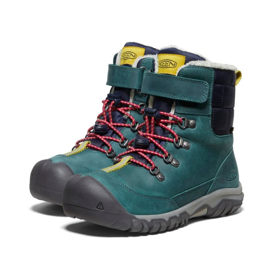 KEEN Boots | Big Kids' Kanibou Waterproof Winter Boot | Deep Lagoon/Jazzy