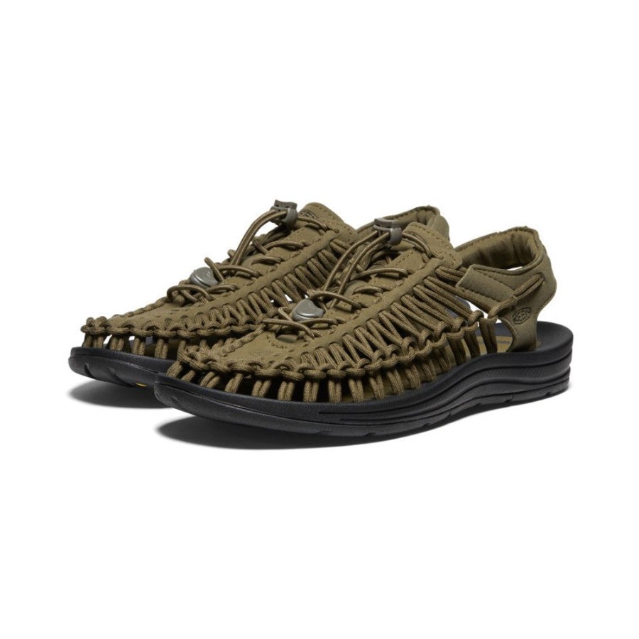 KEEN Sandals | Men'S Uneek Sneaker | Dark Olive/Black