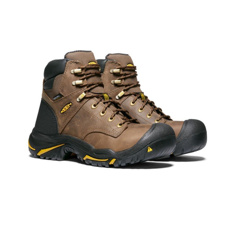 KEEN Work Boots & Shoes | Men'S Mt Vernon 6" Waterproof Boot (Steel Toe) | Cascade Brown