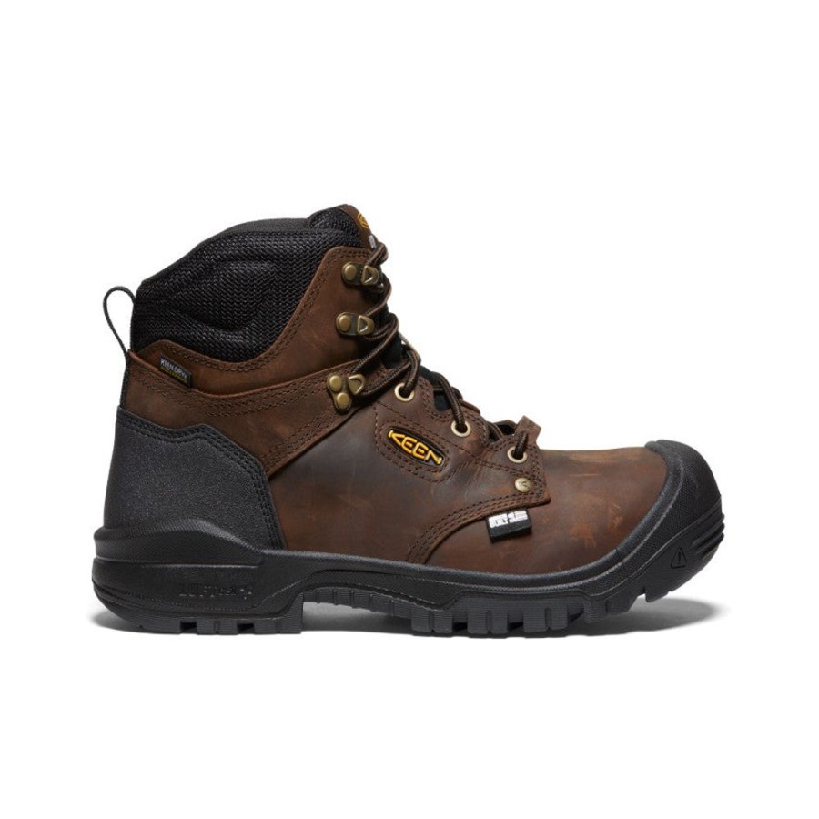 KEEN Work Boots & Shoes | Men'S Independence 6" Insulated Waterproof Boot (Carbon Fiber Toe) | Dark Earth/Black