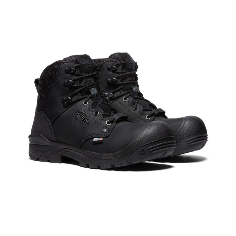 KEEN Work Boots & Shoes | Men'S Independence 6" Waterproof Boot (Carbon Fiber Toe) | Black/Black