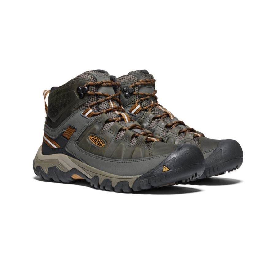 KEEN Boots | Men'S Targhee Iii Waterproof Mid | Black Olive/Golden Brown