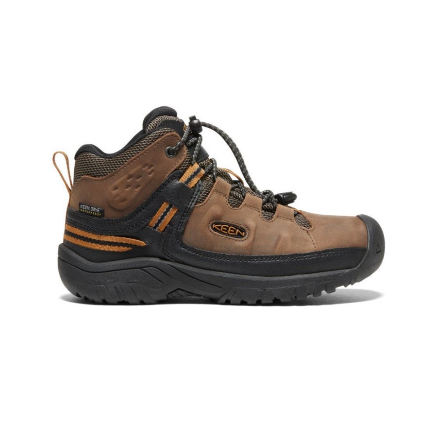 KEEN Boots | Big Kids' Targhee Waterproof Boot | Dark Earth/Golden Brown