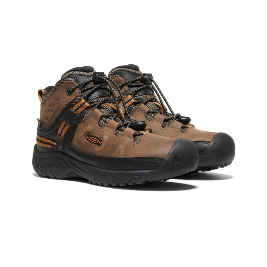 KEEN Boots | Big Kids' Targhee Waterproof Boot | Dark Earth/Golden Brown