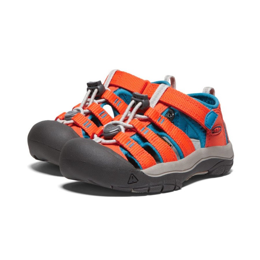 KEEN Sandals | Little Kids' Newport H2 | Safety Orange/Fjord Blue