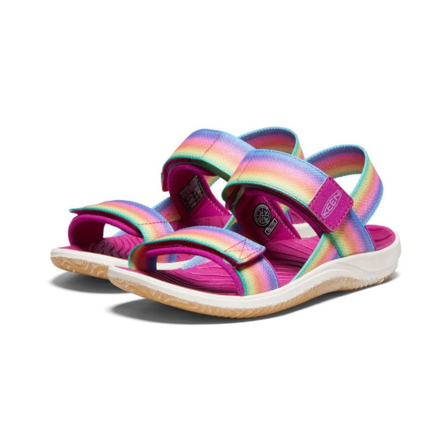 KEEN Sandals | Big Kids' Elle Backstrap | Rainbow/Festival Fuchsia