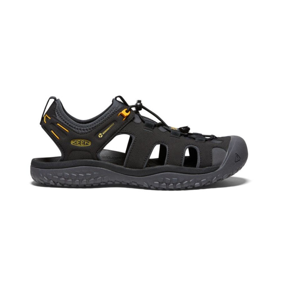 KEEN Sandals | Men'S Solr Sandal | Black/Gold