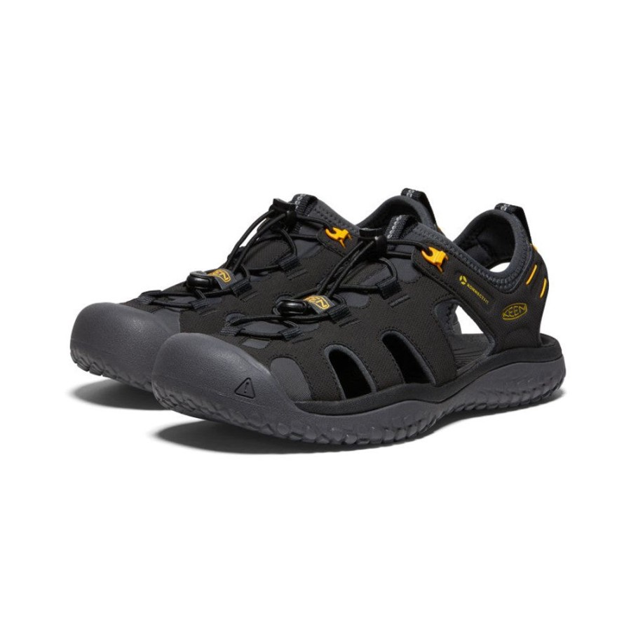 KEEN Sandals | Men'S Solr Sandal | Black/Gold