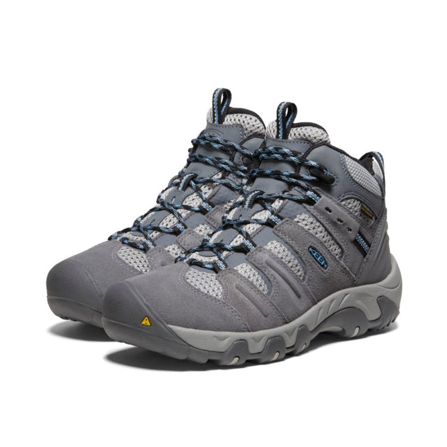 KEEN Boots | Women'S Headout Waterproof Hiking Boot | Steel Grey/Blue Heaven