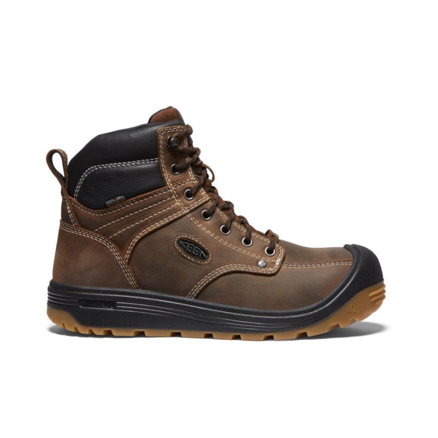 KEEN Work Boots & Shoes | Men'S Fort Wayne 6" Waterproof (Carbon-Fiber Toe) | Dark Earth/Gum