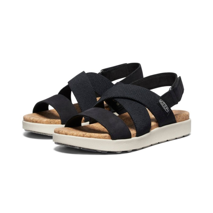 KEEN Sandals | Women'S Elle Criss Cross Sandal | Black/Birch