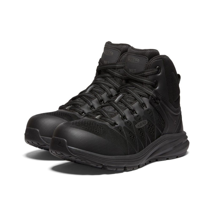 KEEN Work Boots & Shoes | Women'S Vista Energy Mid Int Met (Carbon-Fiber Toe) | Black/Raven