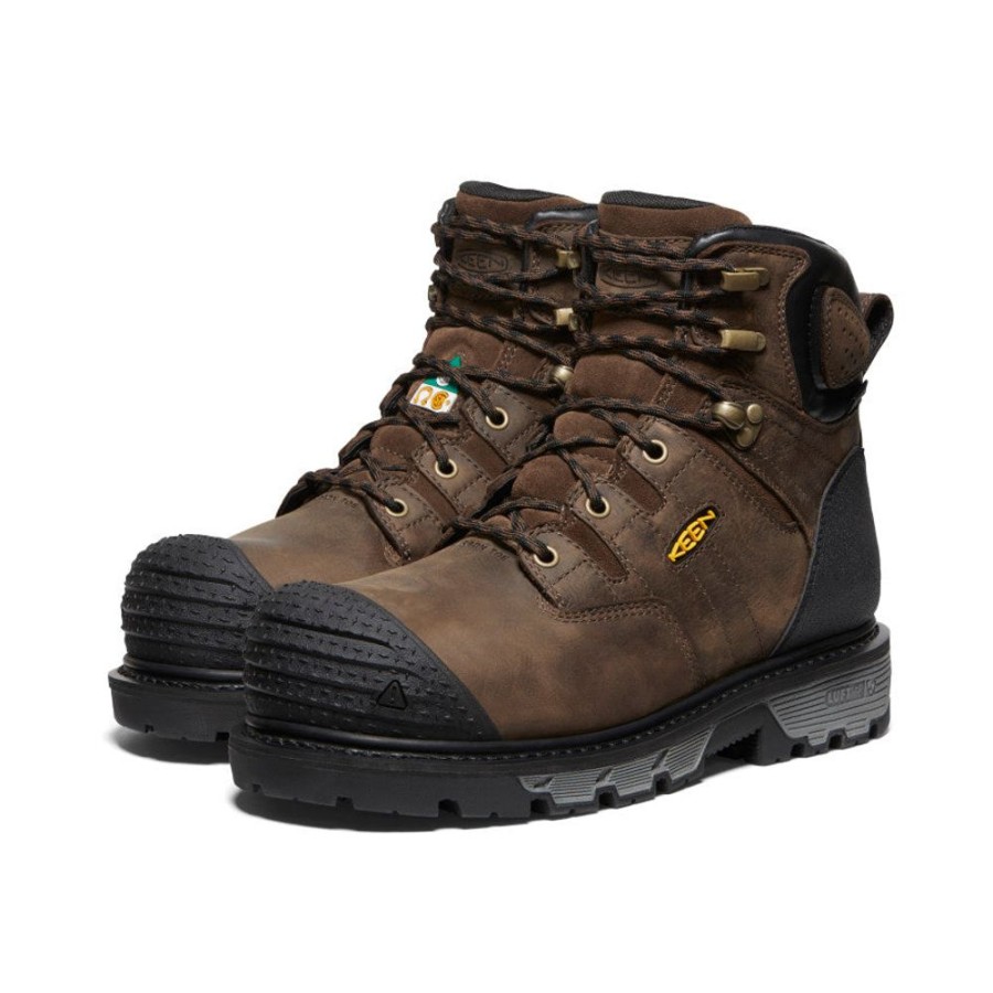 KEEN Work Boots & Shoes | Men'S Csa Camden 6" Waterproof Boot (Carbon-Fiber Toe) | Dark Earth/Black