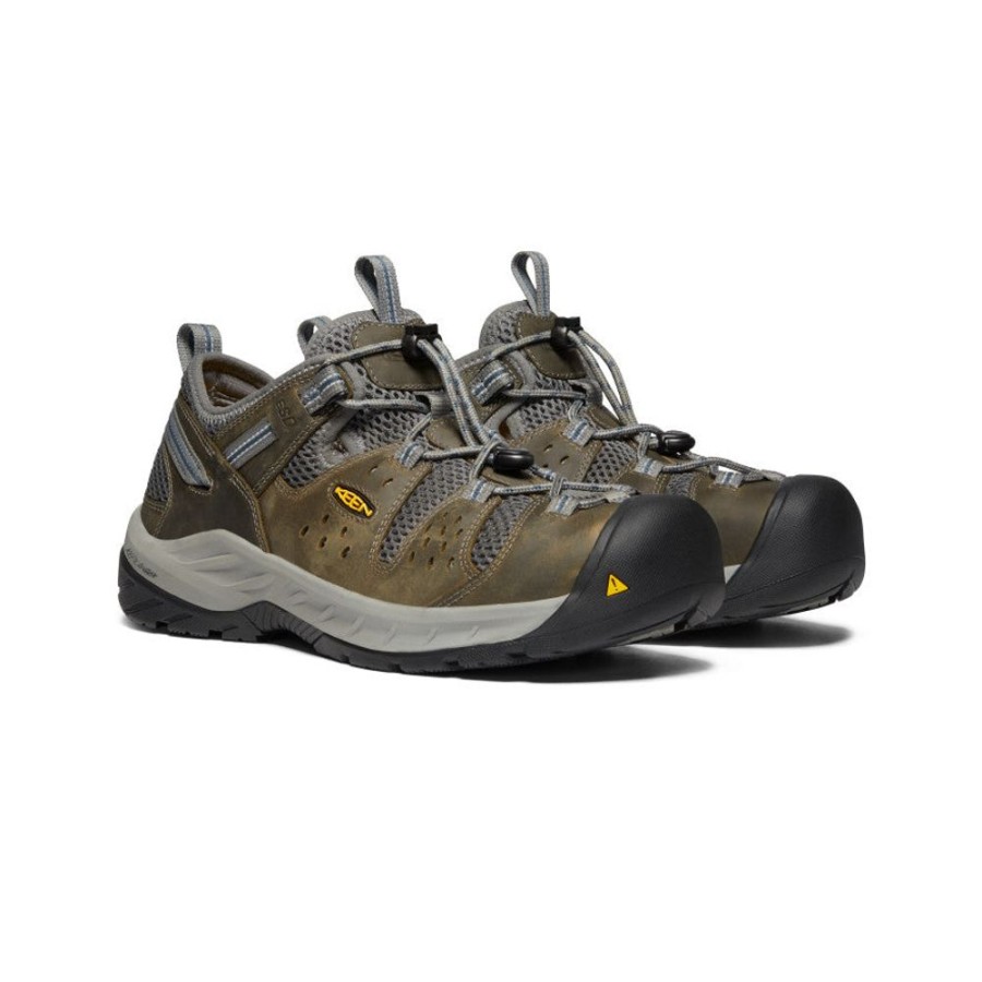 KEEN Work Boots & Shoes | Men'S Atlanta Cool Ii Esd (Steel Toe) | Gargoyle/Midnight Navy