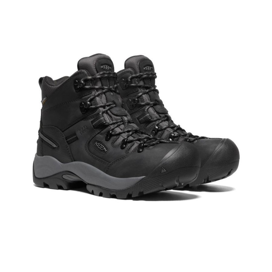 KEEN Work Boots & Shoes | Men'S Pittsburgh Energy 6" Waterproof Boot (Carbon Fiber Toe) | Black/Forged Iron