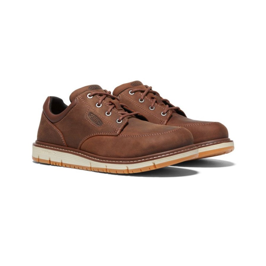 KEEN Work Boots & Shoes | Men'S San Jose Oxford (Aluminum Toe) | Gingerbread/Off White