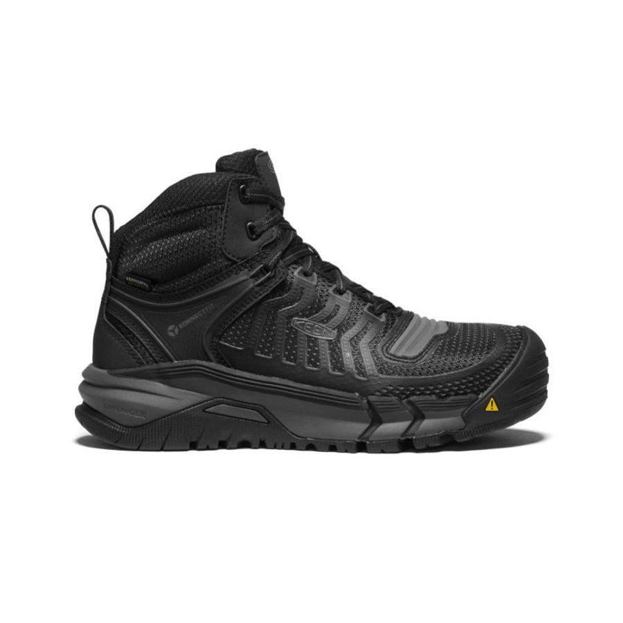 KEEN Work Boots & Shoes | Men'S Kansas City Waterproof Mid (Carbon-Fiber Toe) | Black/Gun Metal