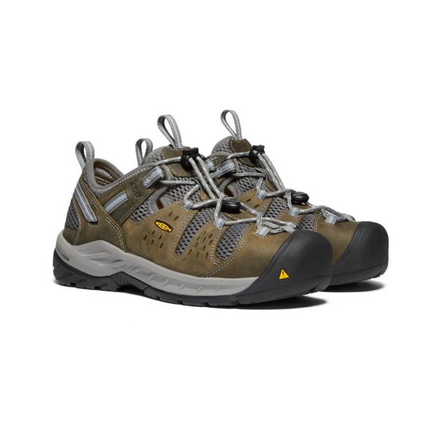 KEEN Work Boots & Shoes | Women'S Atlanta Cool Ii Esd (Steel Toe) | Gargoyle/Blue Fog