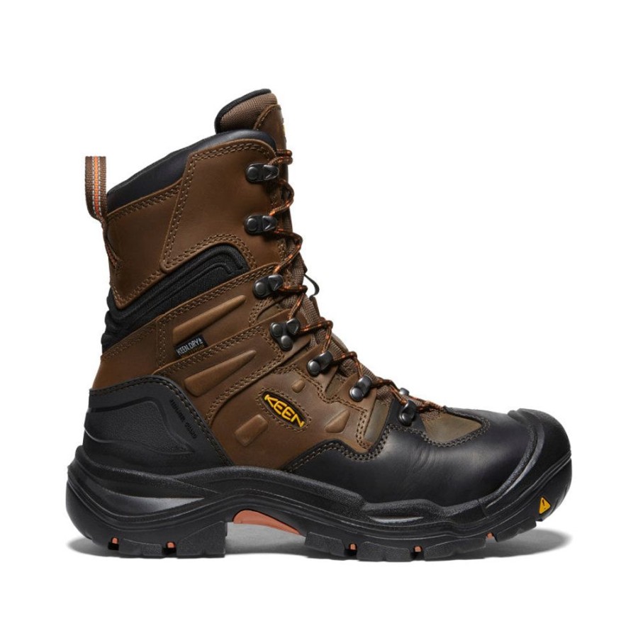 KEEN Work Boots & Shoes | Men'S Coburg 8" Waterproof Boot (Steel Toe) | Cascade Brown/Brindle