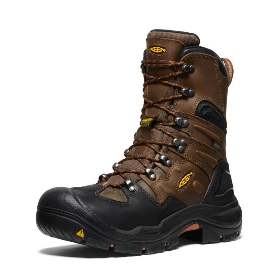 KEEN Work Boots & Shoes | Men'S Coburg 8" Waterproof Boot (Steel Toe) | Cascade Brown/Brindle