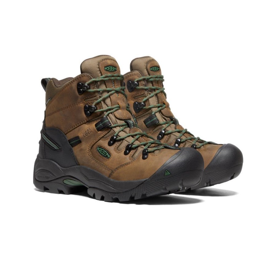 KEEN Work Boots & Shoes | Men'S Pittsburgh Energy 6" Waterproof Boot (Soft Toe) | Cascade Brown/Greener Pastures