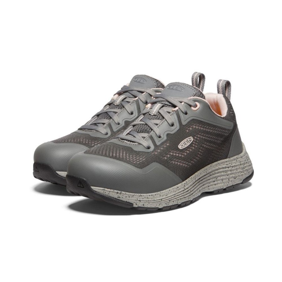 KEEN Work Boots & Shoes | Women'S Sparta 2 (Aluminum Toe) | Steel Grey/Peach Whip