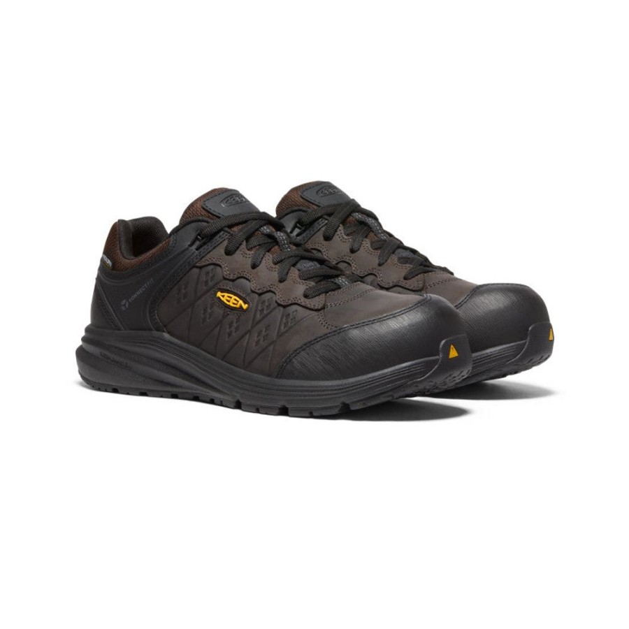 KEEN Work Boots & Shoes | Men'S Vista Energy+ Waterproof (Carbon Fiber Toe) | Coffee Bean/Black