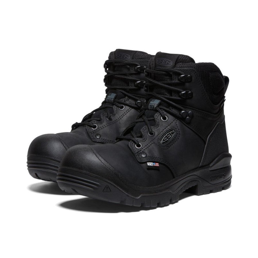 KEEN Work Boots & Shoes | Men'S Independence 6" Waterproof Boot (Soft Toe) | Black/Black