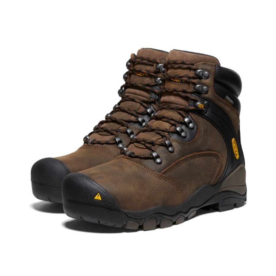 KEEN Work Boots & Shoes | Men'S Louisville 6" Waterproof Boot (Steel Toe) | Cascade Brown