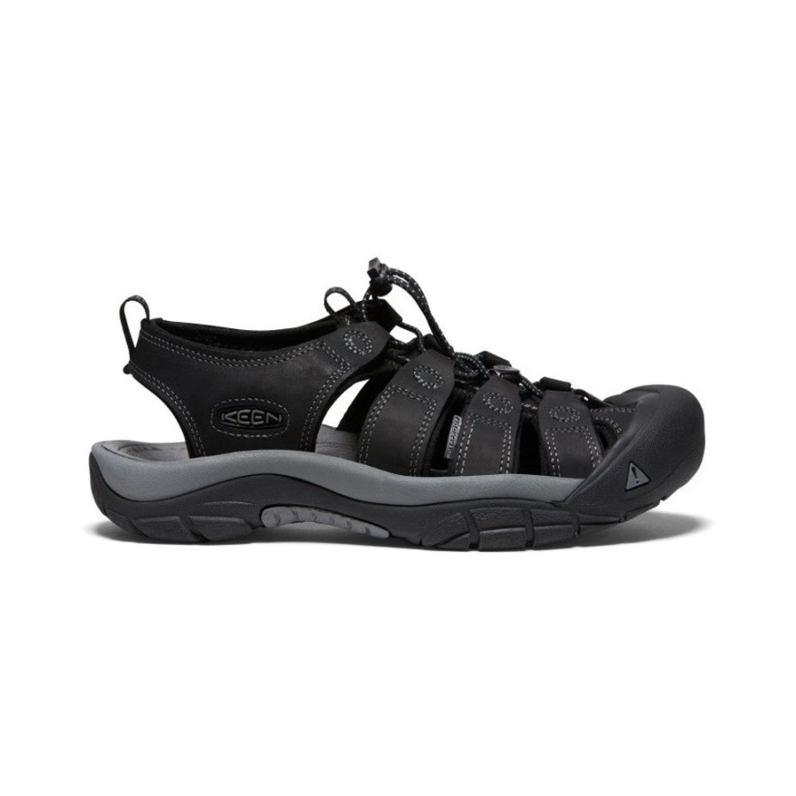 KEEN Sandals | Men'S Newport Leather | Black/Steel Grey