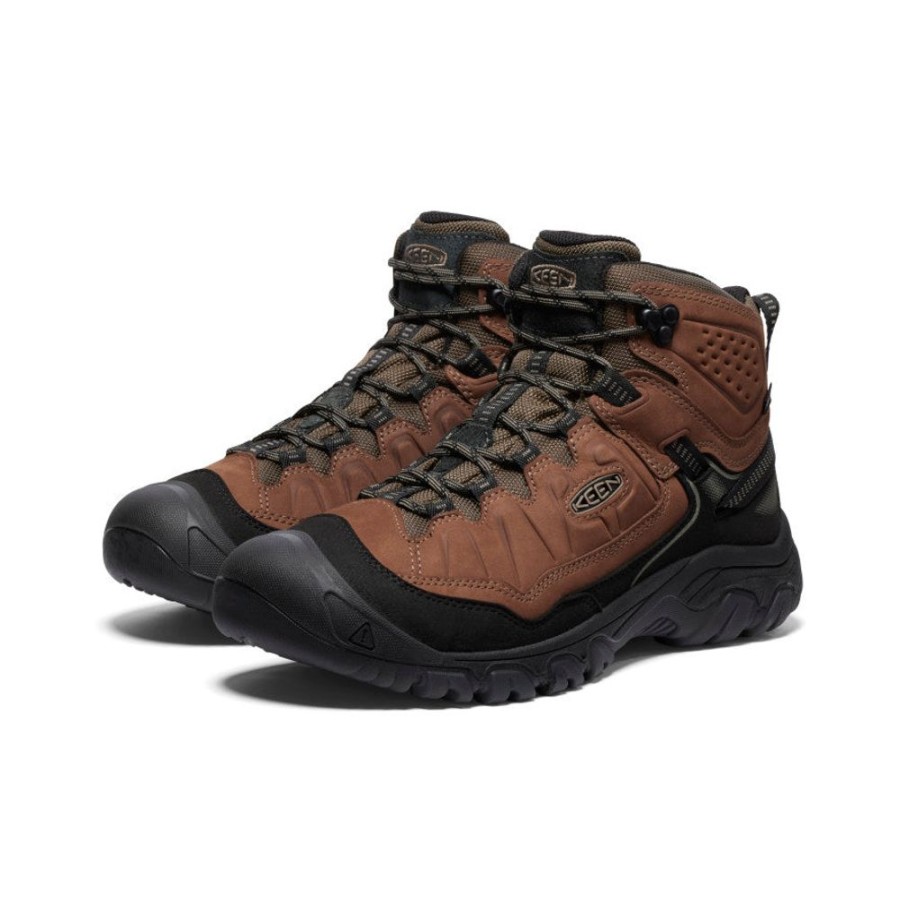 KEEN Boots | Men'S Targhee Iv Wide Waterproof Hiking Boot | Bison/Black