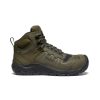 KEEN Work Boots & Shoes | Men'S Reno Mid Kbf Waterproof (Carbon-Fiber Toe) | Dark Olive/Black