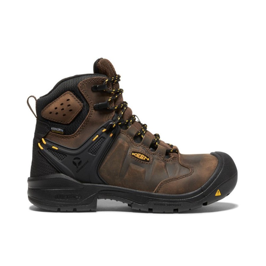 KEEN Work Boots & Shoes | Women'S Dover 6" Waterproof Boot (Carbon-Fiber Toe) | Dark Earth/Black